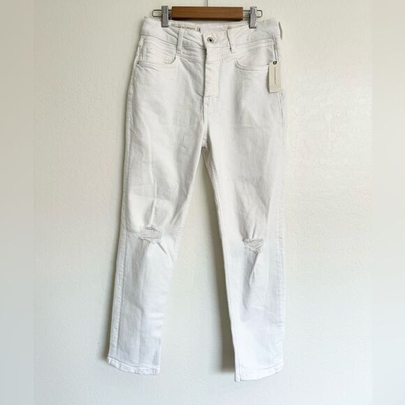NWT Anthroologie Pilcro and the Letterpress- High Rise Slim Jean, White, Size 27 - Picture 3 of 8